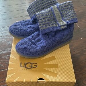 UGG Blue and Gray Knit Winter Boots